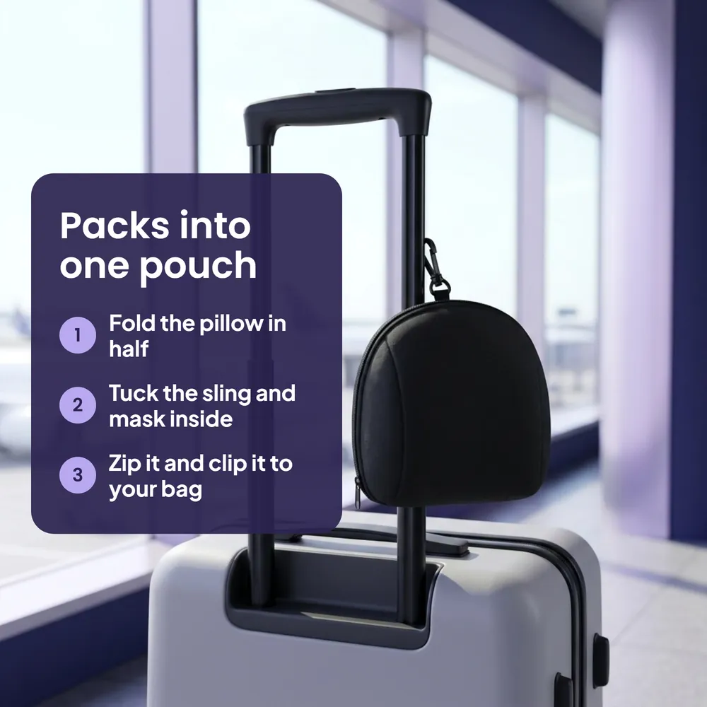 The set packed into one pouch, clipped to a carry-on